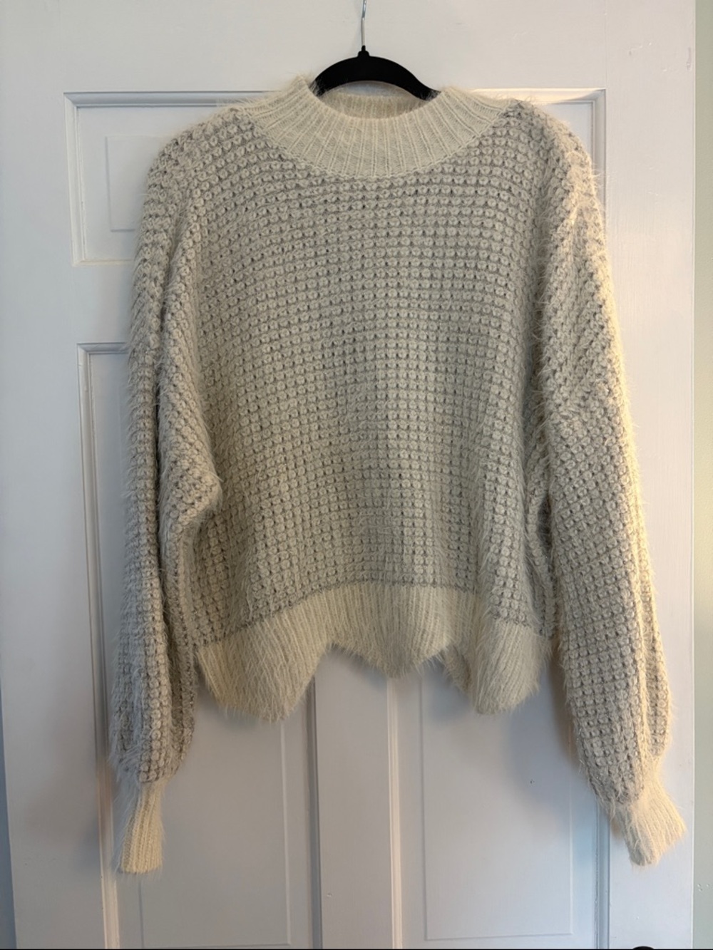Cozy Cream & Metallic Knit Women's Sweater